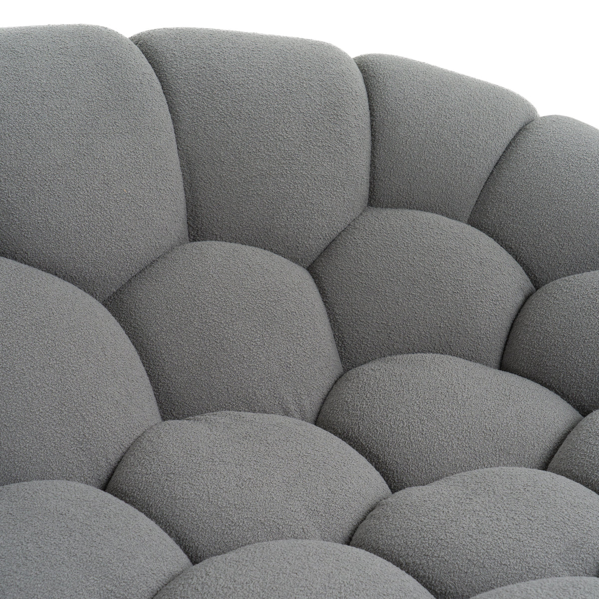 Yolonda Modern Curved Light Grey Fabric Chair