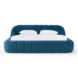 Yolonda Modern Dark Teal Fabric Bed