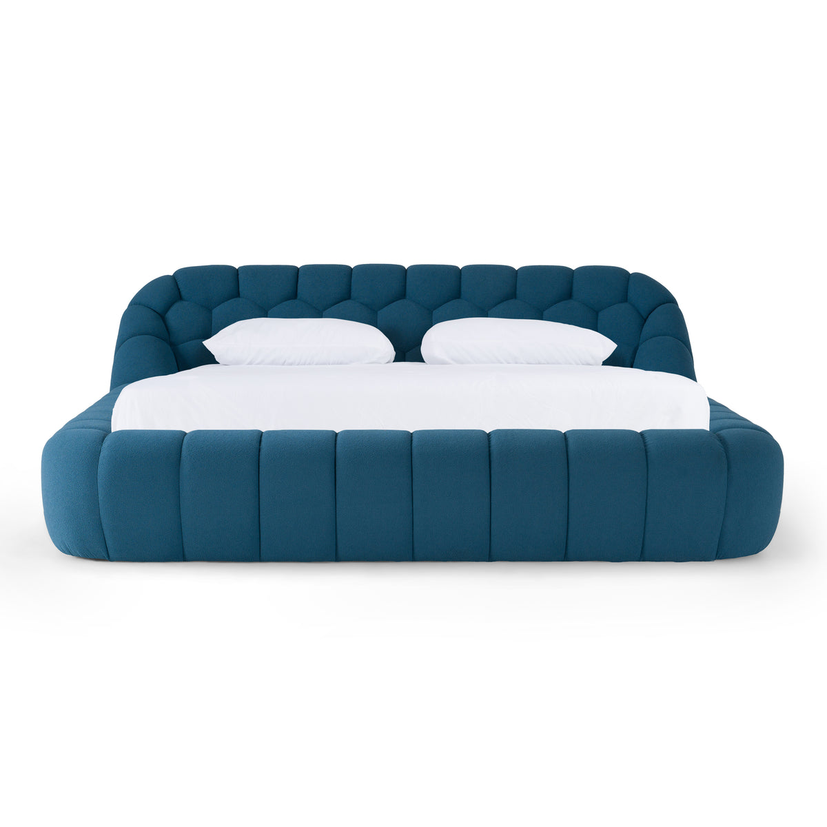 Yolonda Modern Dark Teal Fabric Bed