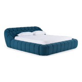 Yolonda Modern Dark Teal Fabric Bed