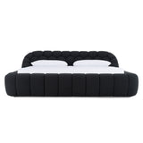 Yolonda Modern Black Fabric Bed