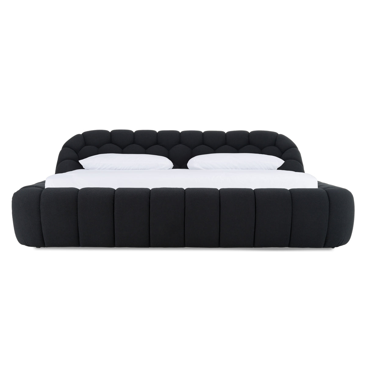 Yolonda Modern Black Fabric Bed