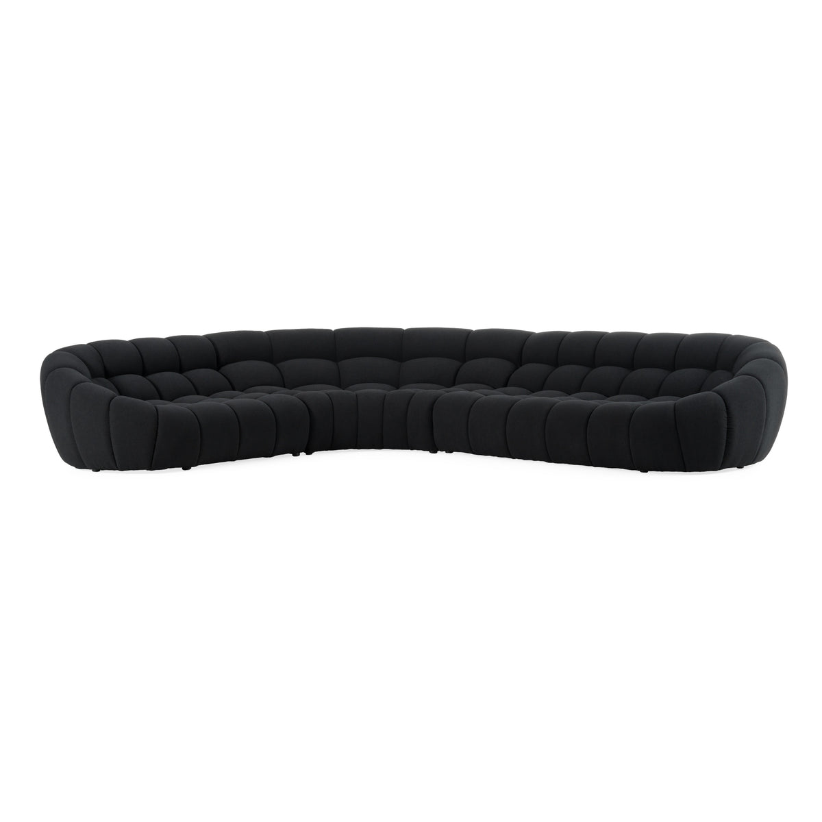 Yolonda Black Fabric Sectional Sofa