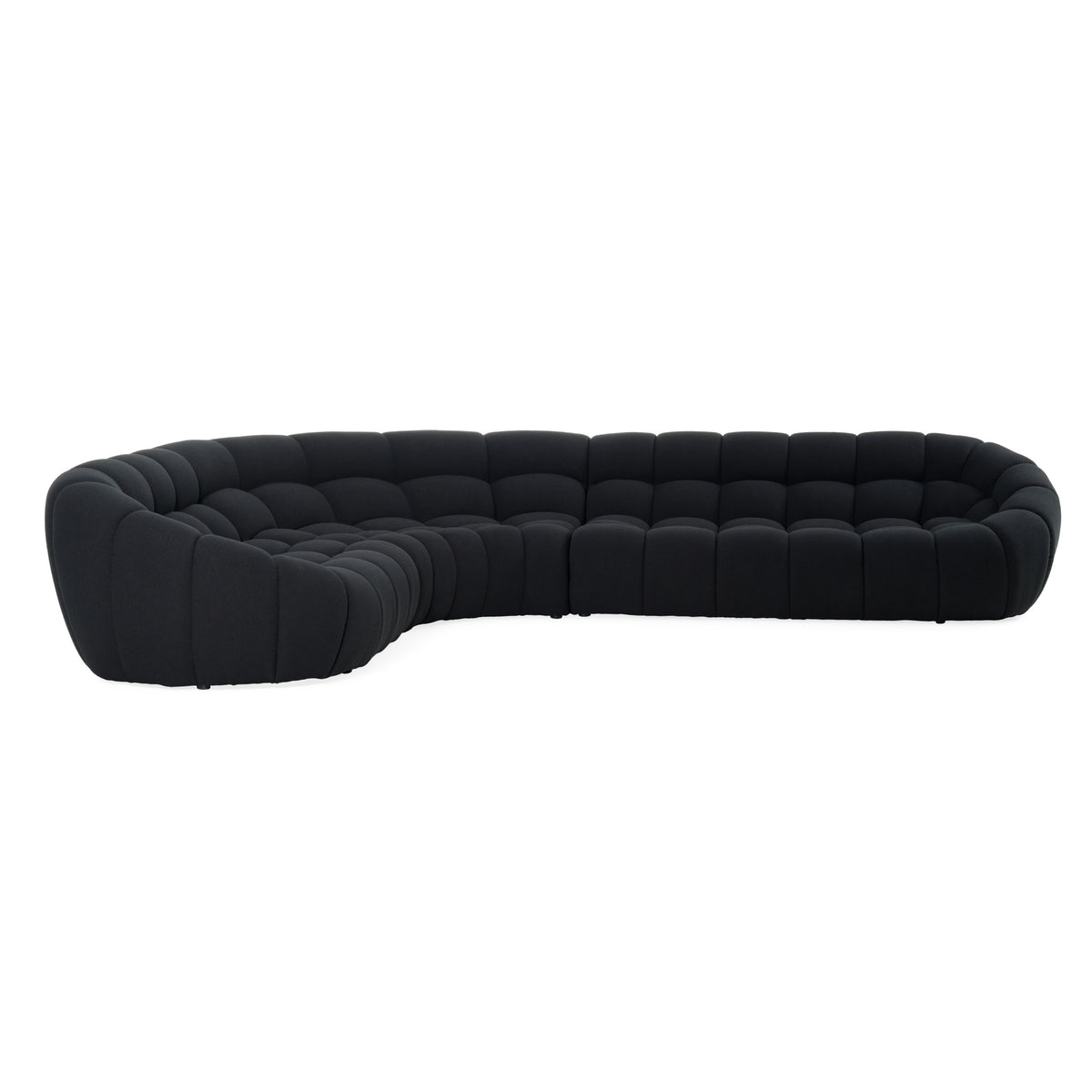 Yolonda Black Fabric Sectional Sofa