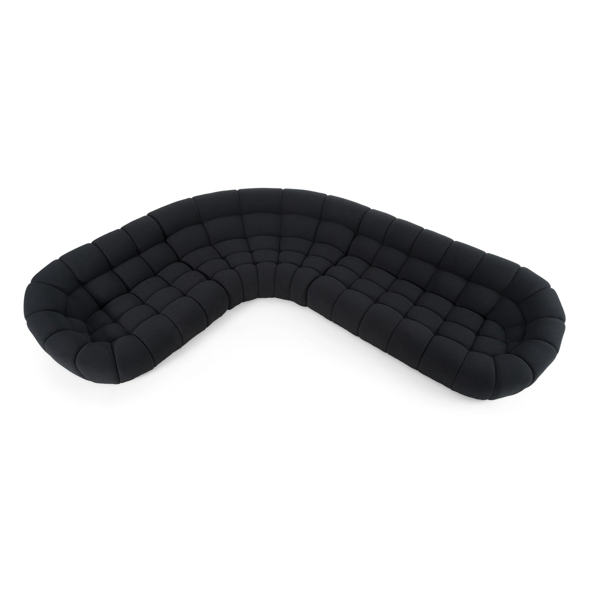 Yolonda Black Fabric Sectional Sofa