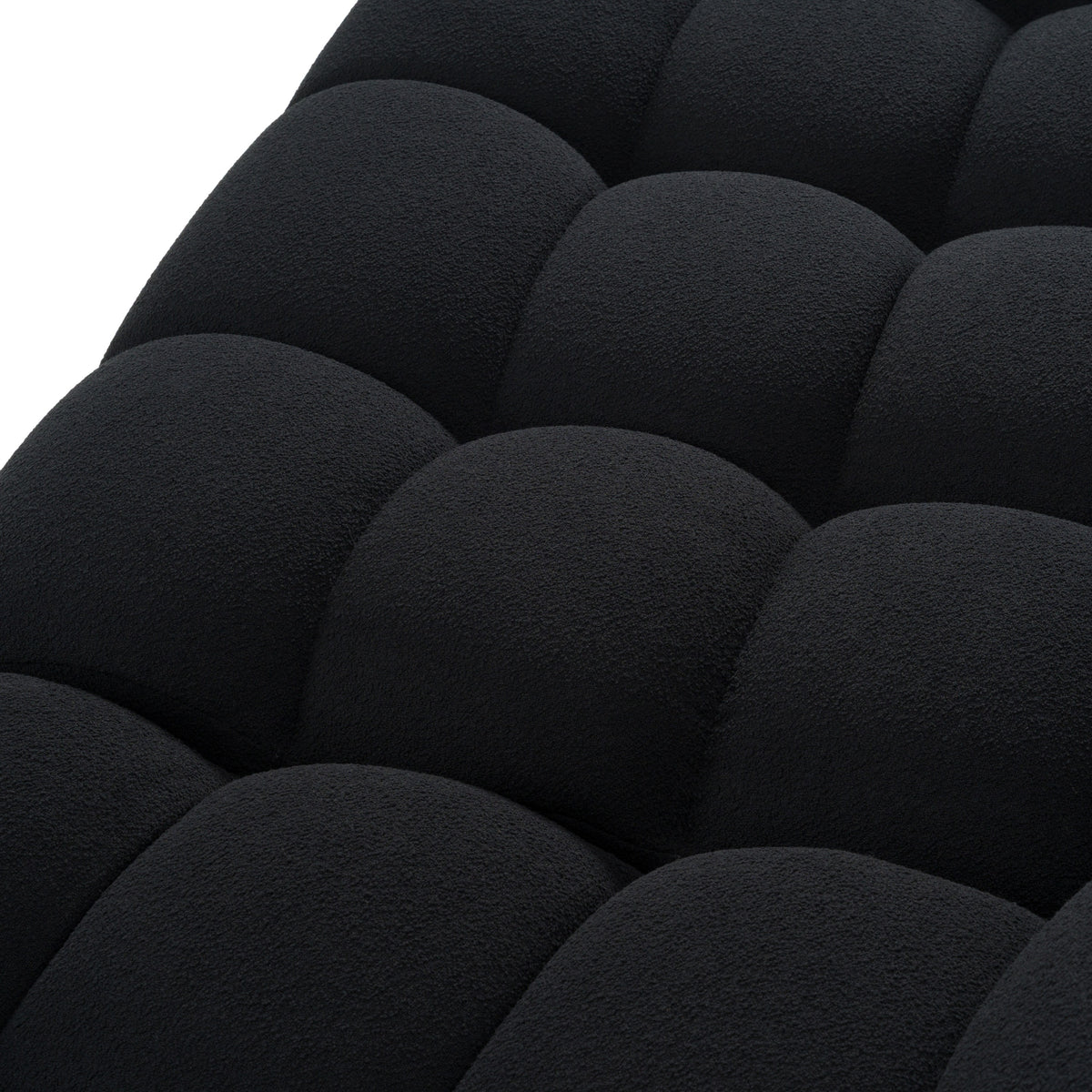 Yolonda Black Fabric Sectional Sofa