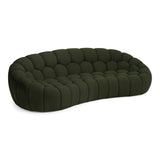 Yolonda Modern Curved Green Fabric Sofa