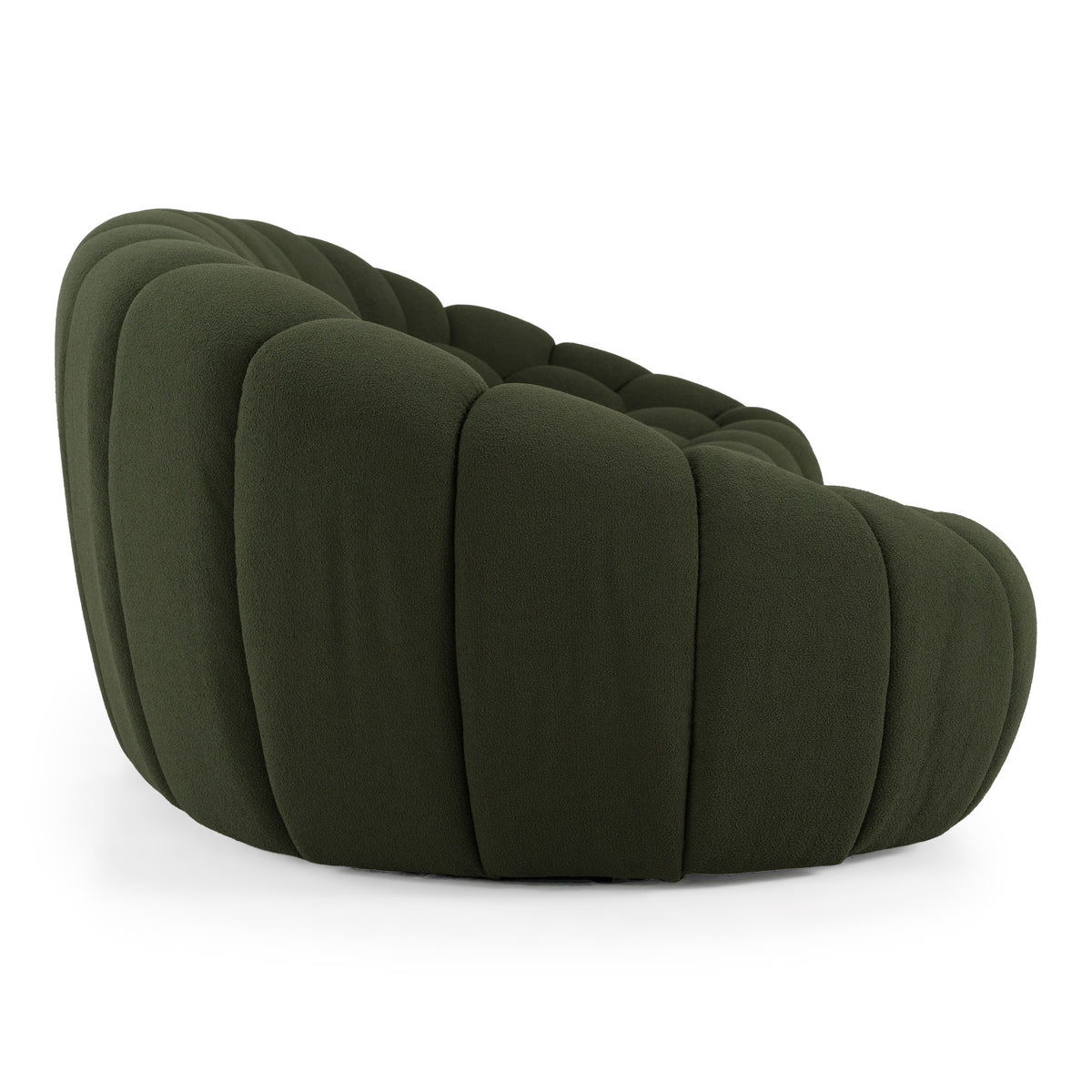 Yolonda Modern Curved Green Fabric Sofa
