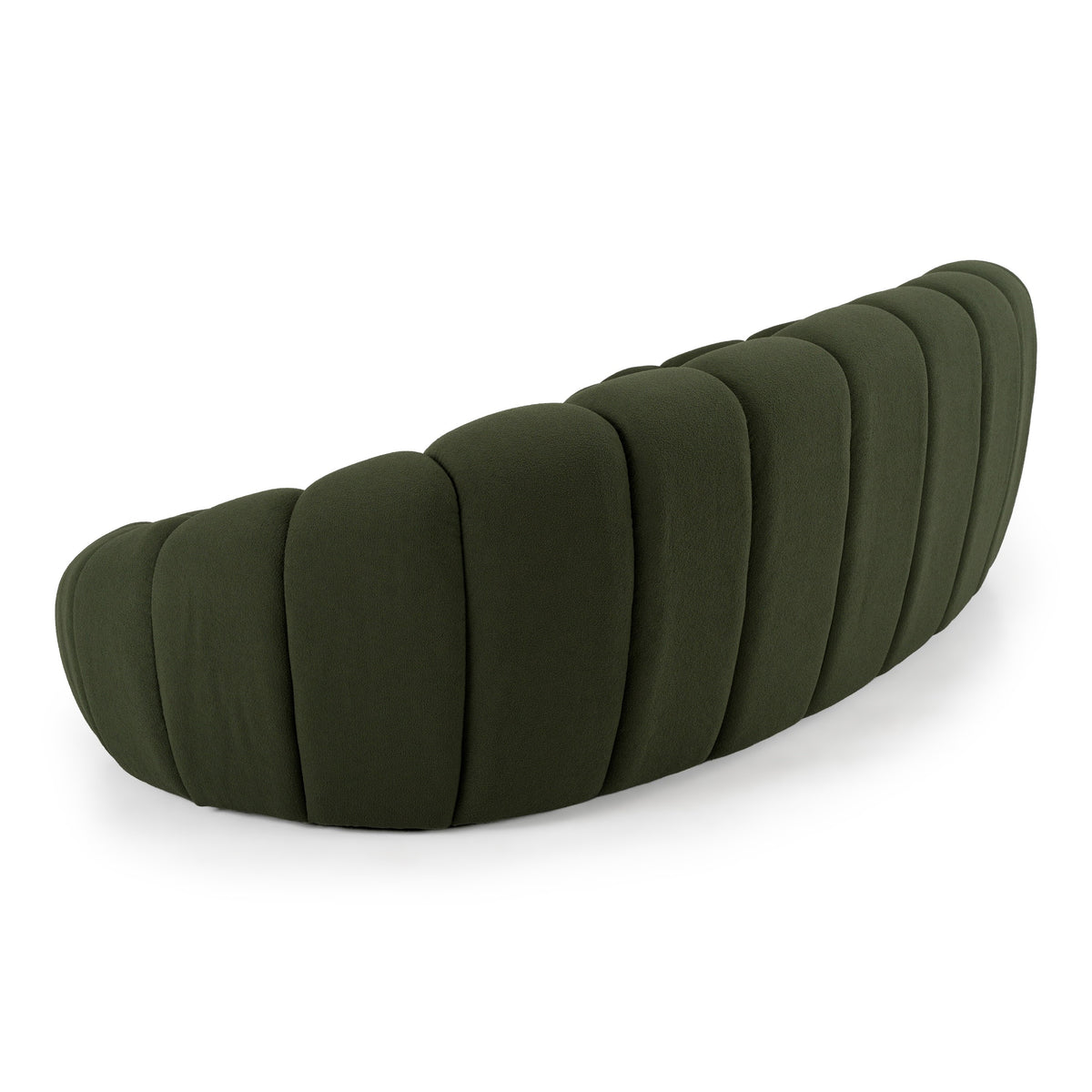 Yolonda Modern Curved Green Fabric Sofa