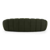 Yolonda Modern Curved Green Fabric Sofa