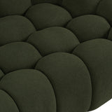 Yolonda Modern Curved Green Fabric Sofa