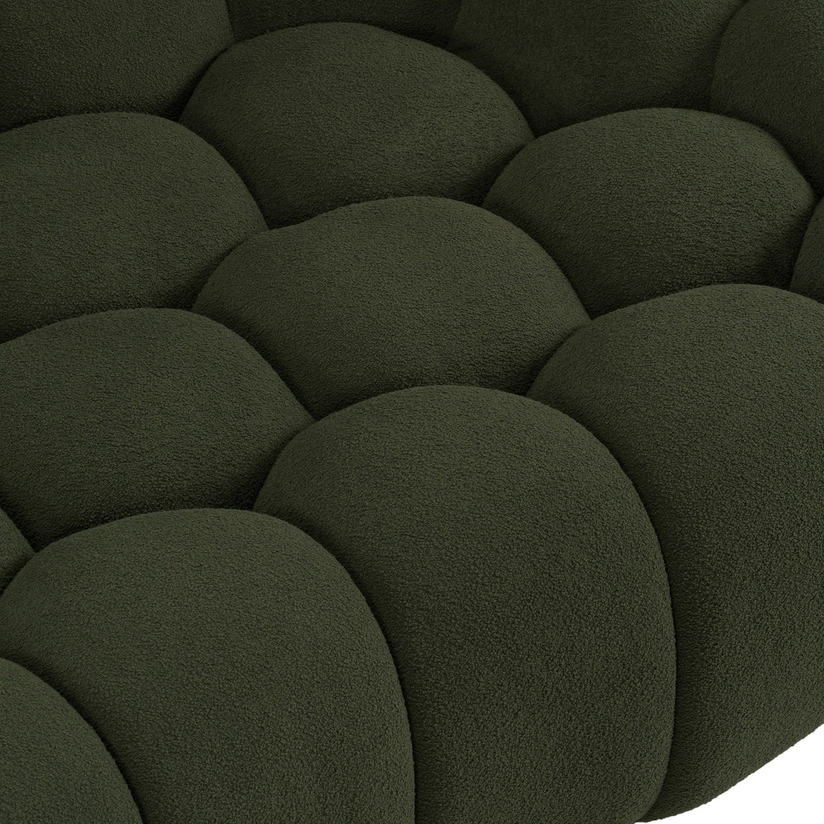 Yolonda Modern Curved Green Fabric Sofa