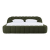 Yolonda Modern Green Fabric Bed