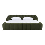 Yolonda Modern Green Fabric Bed