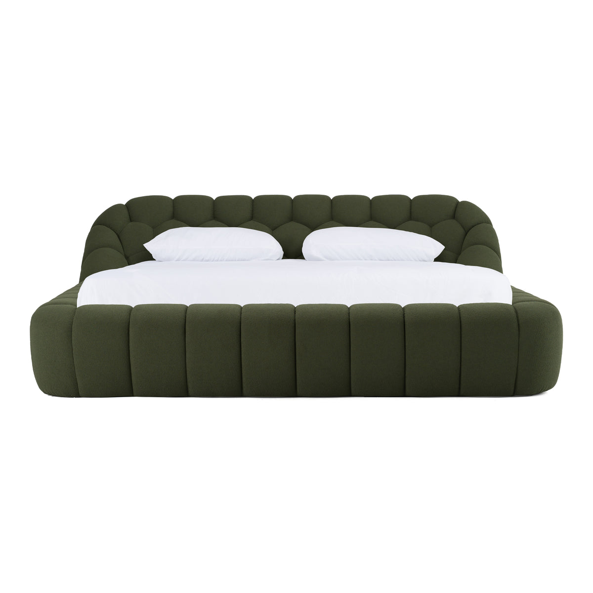 Yolonda Modern Green Fabric Bed