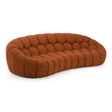 Yolonda Modern Curved Orange Fabric Sofa