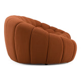 Yolonda Modern Curved Orange Fabric Sofa