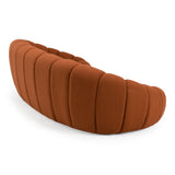 Yolonda Modern Curved Orange Fabric Sofa