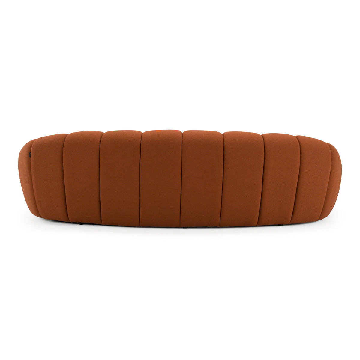 Yolonda Modern Curved Orange Fabric Sofa