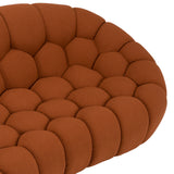 Yolonda Modern Curved Orange Fabric Sofa