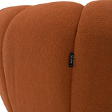 Yolonda Modern Curved Orange Fabric Sofa