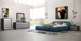 Yolonda Modern Dark Teal Fabric Bed