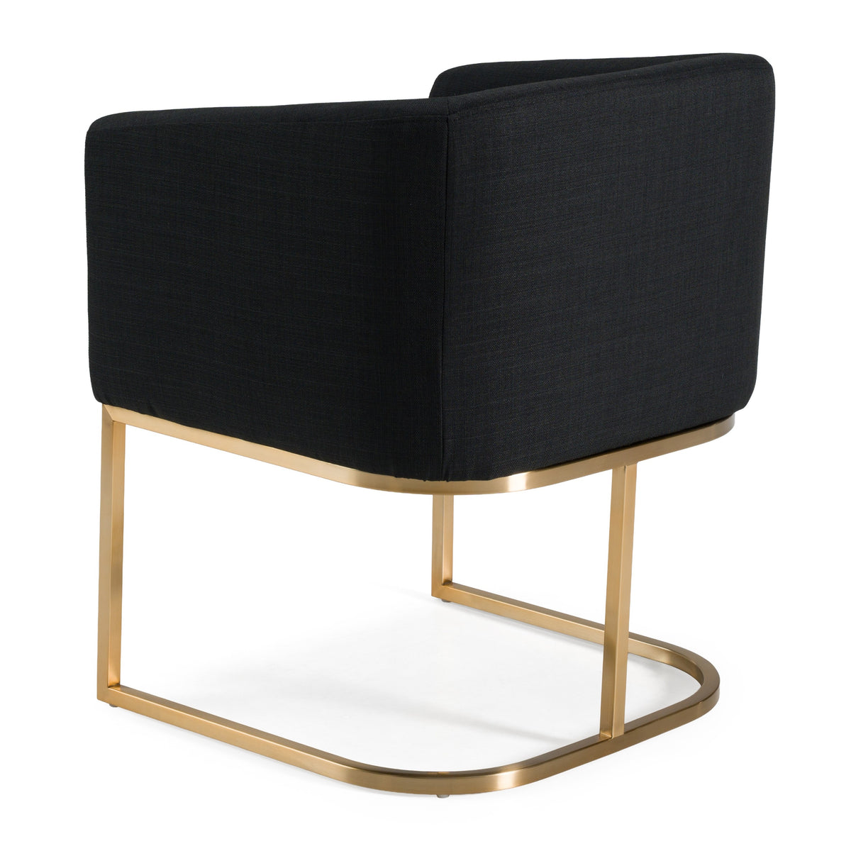Yukon Modern Black & Antique Brass Dining Chair