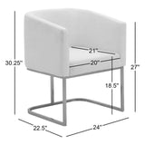 Yukon Modern Grey Fabric & Antique Brass Dining Chair