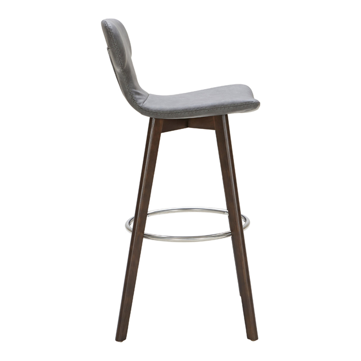 Zach Mid-Century Dark Grey Eco-Leather Bar Stool