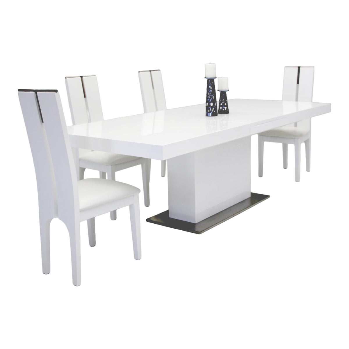 Zenith Modern White Extendable Dining Table