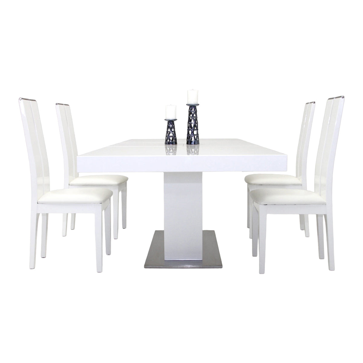 Zenith Modern White Extendable Dining Table