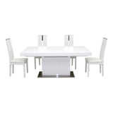 Zenith Modern White Extendable Dining Table