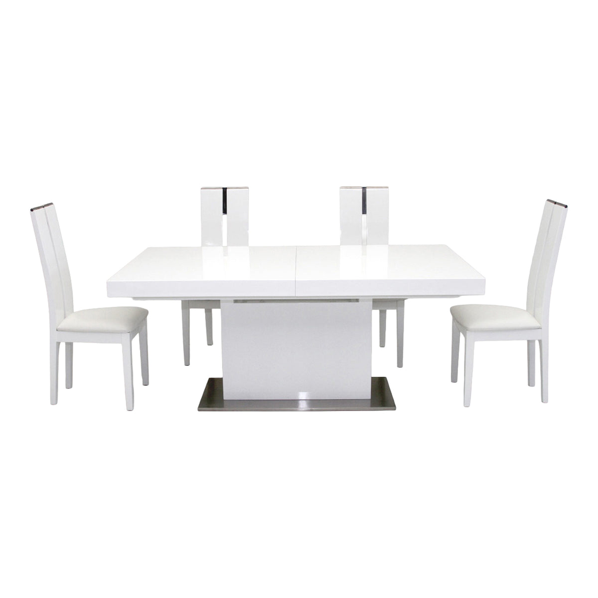 Zenith Modern White Extendable Dining Table