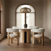 Zorhan Modern White Marble + Mango Round Dining Table