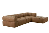 Everest Modern Brown Leather Ottoman