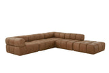 Everest Modern Brown Leather Ottoman