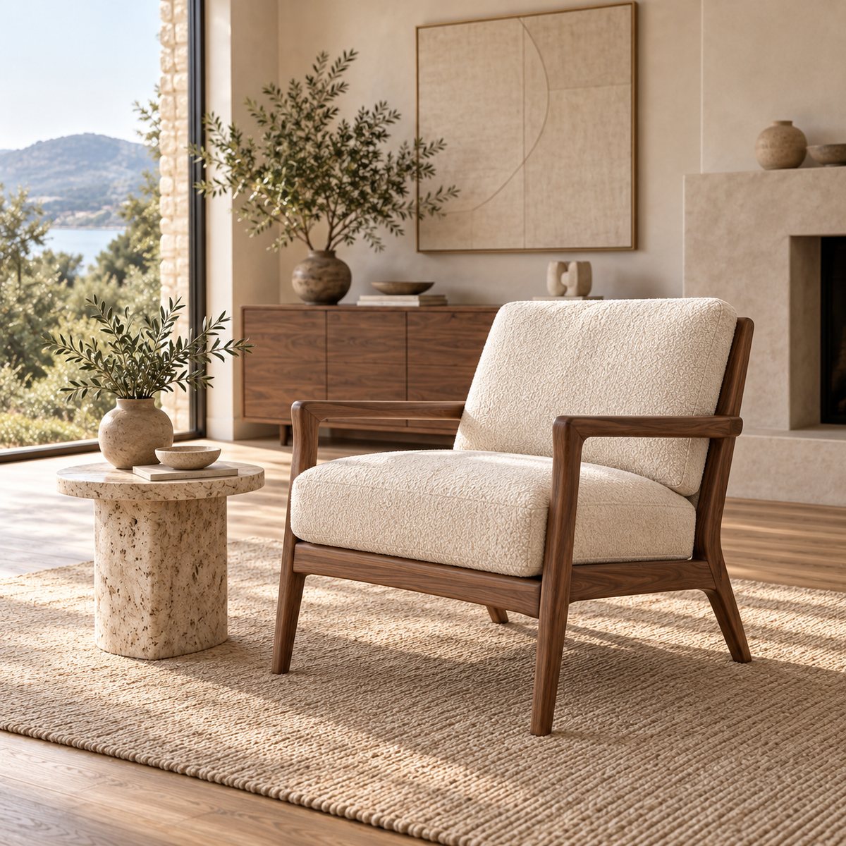 Accent Chairs — contemporary furniture in a warm neutral setting