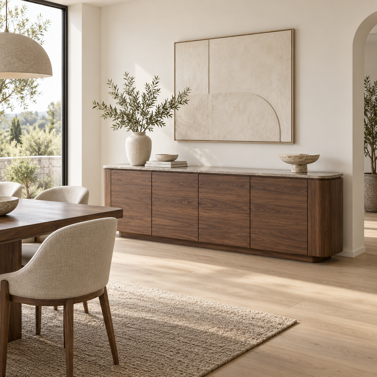 Contemporary buffets & sideboards in a clean neutral setting