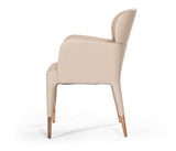 Ogden Modern Beige & Rosegold Dining Armchair