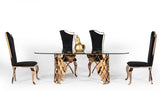 Bonnie Transitional Black Velvet & Rosegold Dining Chair (Set of 2)