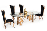 Bonnie Transitional Black Velvet & Rosegold Dining Chair (Set of 2)