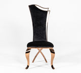 Bonnie Transitional Black Velvet & Rosegold Dining Chair (Set of 2)