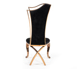 Bonnie Transitional Black Velvet & Rosegold Dining Chair (Set of 2)