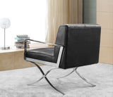 Delano Modern Black Leather Lounge Chair