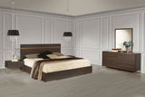 Queen Benzon Italian Modern Dark Rovere Bedroom Set
