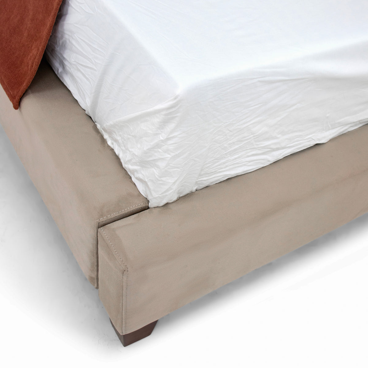 Eastern King McKamey Modern Beige Fabric Bed