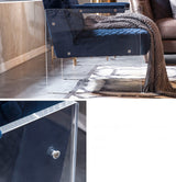 Edmond Modern Blue Velvet & Acrylic Lounge Chair