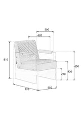 Edmond Modern Blue Velvet & Acrylic Lounge Chair