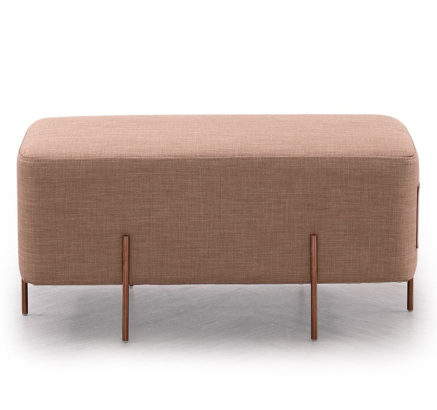 Adler Modern Brown Fabric Ottoman