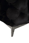Delilah Glam Black Fabric Sectional Sofa